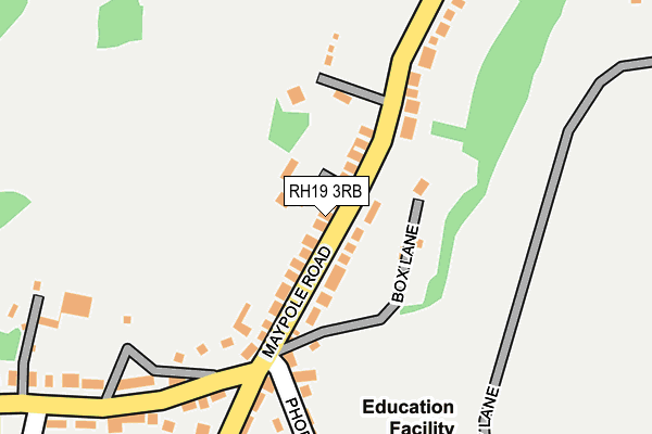 RH19 3RB map - OS OpenMap – Local (Ordnance Survey)