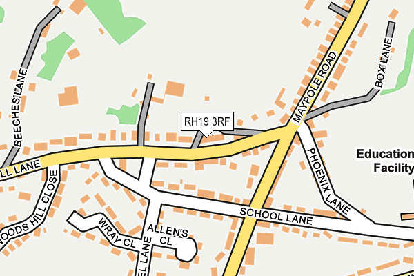 RH19 3RF map - OS OpenMap – Local (Ordnance Survey)