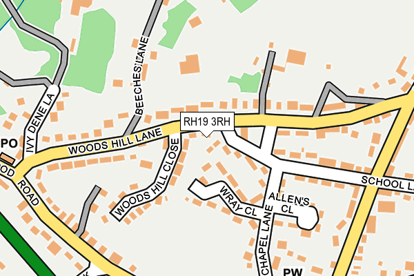 RH19 3RH map - OS OpenMap – Local (Ordnance Survey)