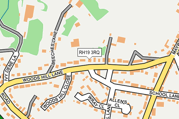 RH19 3RQ map - OS OpenMap – Local (Ordnance Survey)
