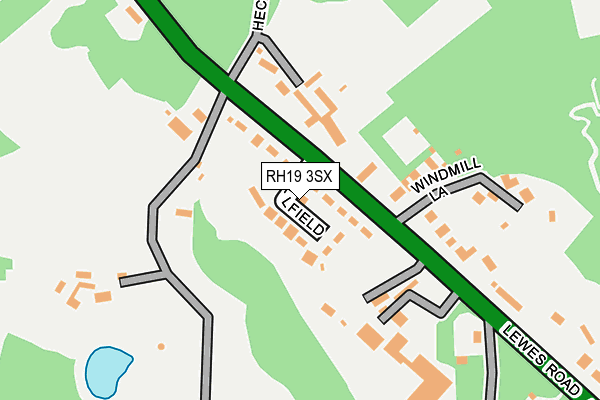 RH19 3SX map - OS OpenMap – Local (Ordnance Survey)