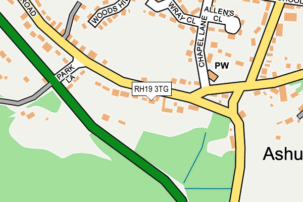 RH19 3TG map - OS OpenMap – Local (Ordnance Survey)