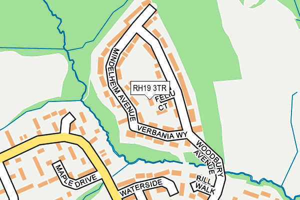 RH19 3TR map - OS OpenMap – Local (Ordnance Survey)