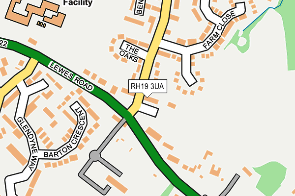 RH19 3UA map - OS OpenMap – Local (Ordnance Survey)