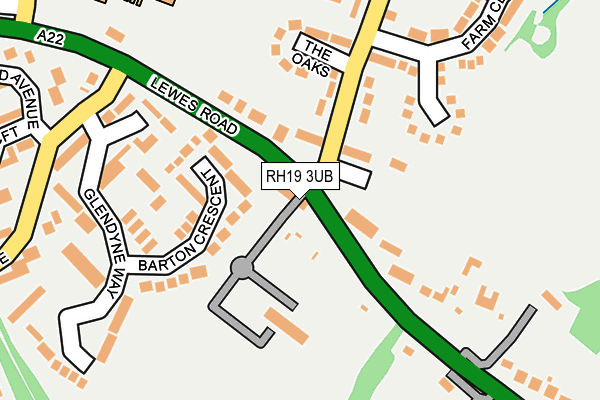 RH19 3UB map - OS OpenMap – Local (Ordnance Survey)