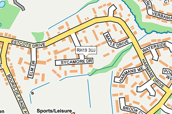 RH19 3UJ map - OS OpenMap – Local (Ordnance Survey)