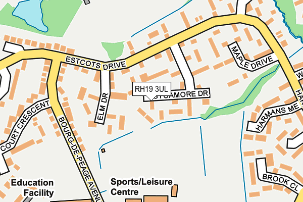 RH19 3UL map - OS OpenMap – Local (Ordnance Survey)