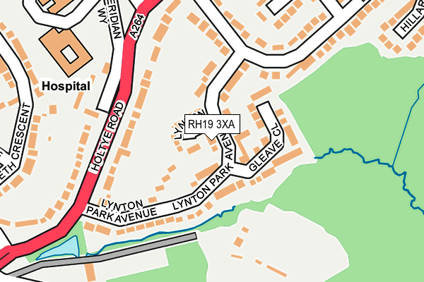 RH19 3XA map - OS OpenMap – Local (Ordnance Survey)