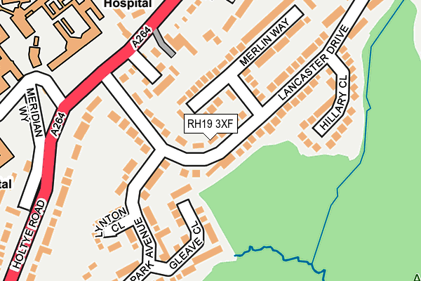 RH19 3XF map - OS OpenMap – Local (Ordnance Survey)