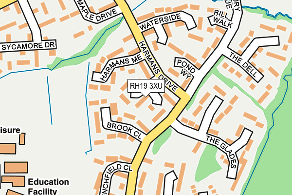 RH19 3XU map - OS OpenMap – Local (Ordnance Survey)
