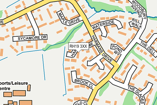RH19 3XX map - OS OpenMap – Local (Ordnance Survey)