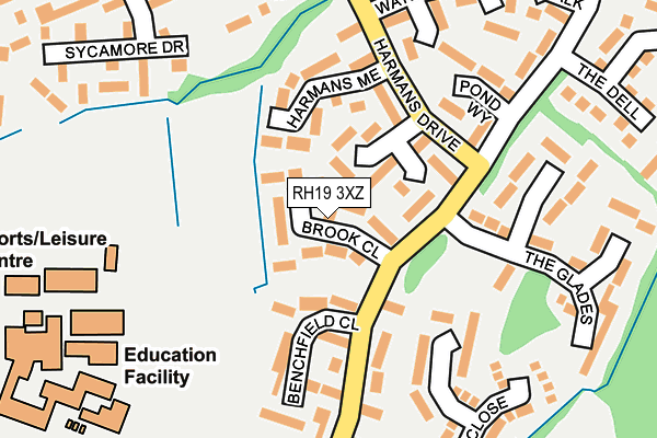 RH19 3XZ map - OS OpenMap – Local (Ordnance Survey)