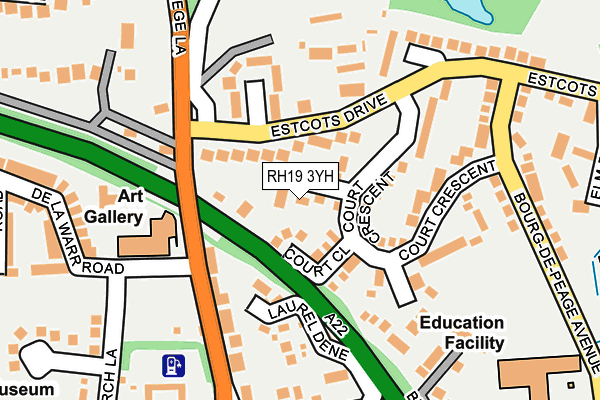RH19 3YH map - OS OpenMap – Local (Ordnance Survey)