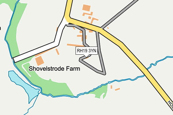 RH19 3YN map - OS OpenMap – Local (Ordnance Survey)