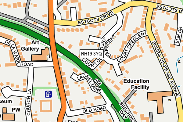 RH19 3YQ map - OS OpenMap – Local (Ordnance Survey)