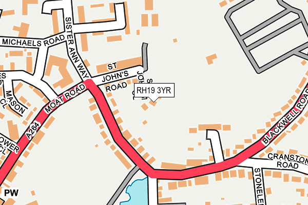 RH19 3YR map - OS OpenMap – Local (Ordnance Survey)