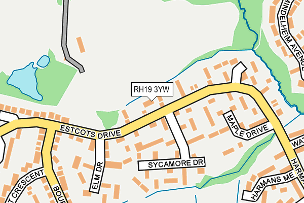 RH19 3YW map - OS OpenMap – Local (Ordnance Survey)