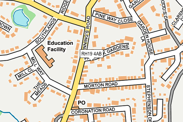 RH19 4AB map - OS OpenMap – Local (Ordnance Survey)