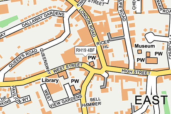RH19 4BF map - OS OpenMap – Local (Ordnance Survey)