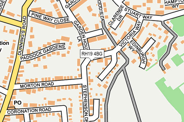 RH19 4BG map - OS OpenMap – Local (Ordnance Survey)