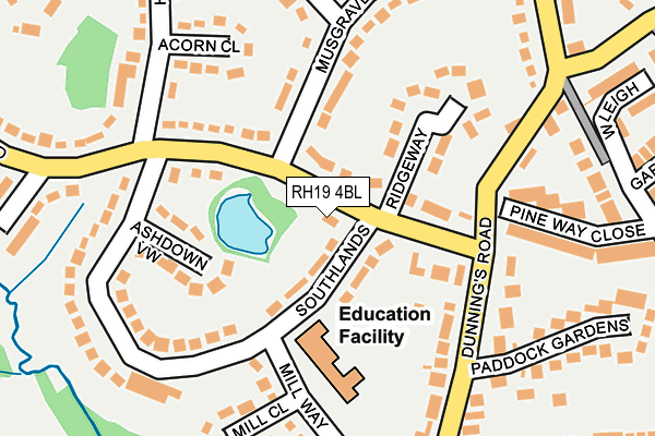 RH19 4BL map - OS OpenMap – Local (Ordnance Survey)