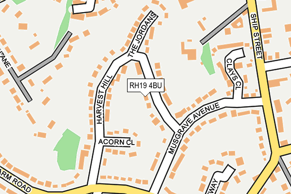 RH19 4BU map - OS OpenMap – Local (Ordnance Survey)