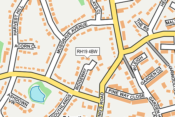 RH19 4BW map - OS OpenMap – Local (Ordnance Survey)