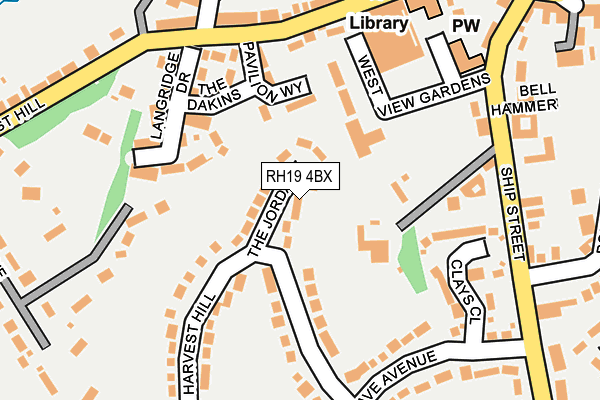 RH19 4BX map - OS OpenMap – Local (Ordnance Survey)