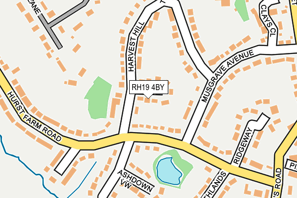 RH19 4BY map - OS OpenMap – Local (Ordnance Survey)