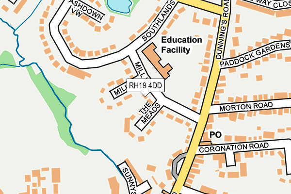 RH19 4DD map - OS OpenMap – Local (Ordnance Survey)