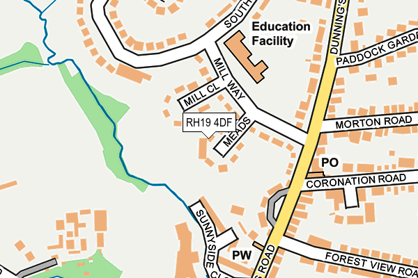 RH19 4DF map - OS OpenMap – Local (Ordnance Survey)
