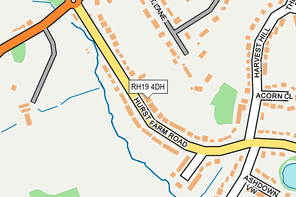 RH19 4DH map - OS OpenMap – Local (Ordnance Survey)