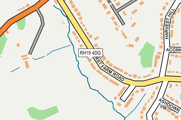 RH19 4DQ map - OS OpenMap – Local (Ordnance Survey)