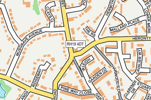 RH19 4DT map - OS OpenMap – Local (Ordnance Survey)