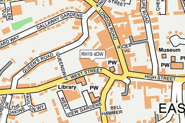 RH19 4DW map - OS OpenMap – Local (Ordnance Survey)