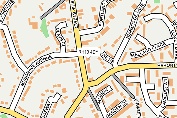 RH19 4DY map - OS OpenMap – Local (Ordnance Survey)