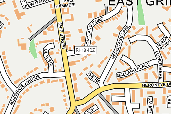 RH19 4DZ map - OS OpenMap – Local (Ordnance Survey)