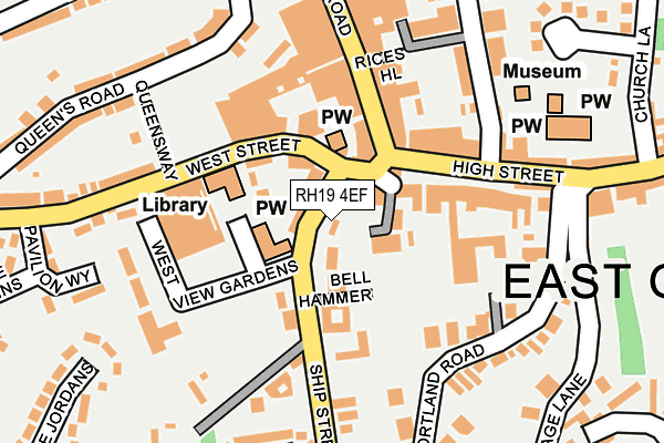 RH19 4EF map - OS OpenMap – Local (Ordnance Survey)