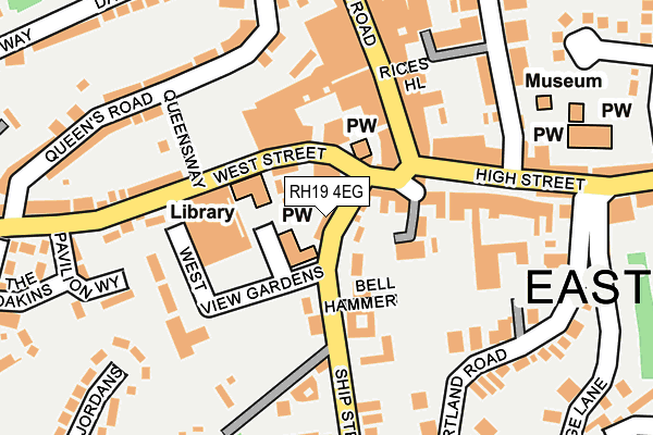 RH19 4EG map - OS OpenMap – Local (Ordnance Survey)