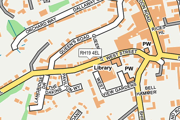 RH19 4EL map - OS OpenMap – Local (Ordnance Survey)