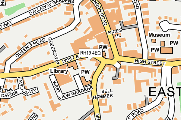 RH19 4EQ map - OS OpenMap – Local (Ordnance Survey)