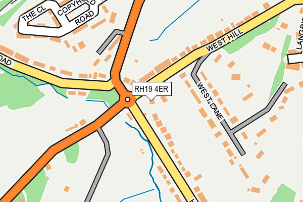 RH19 4ER map - OS OpenMap – Local (Ordnance Survey)