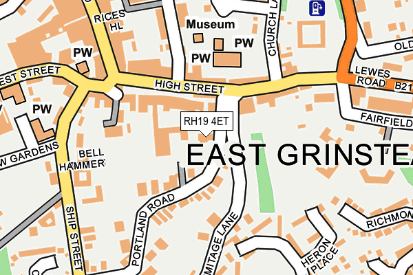 RH19 4ET map - OS OpenMap – Local (Ordnance Survey)
