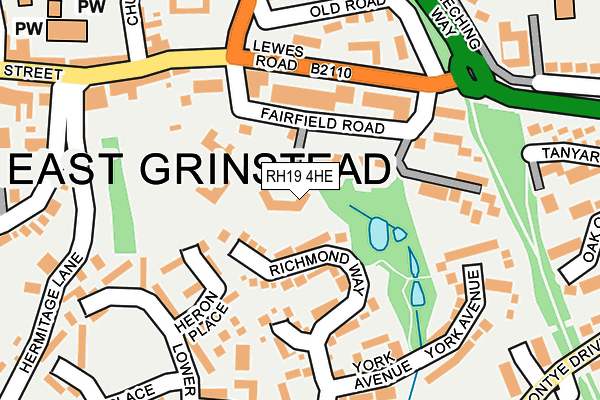 RH19 4HE map - OS OpenMap – Local (Ordnance Survey)