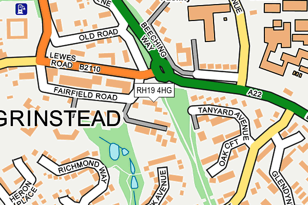 RH19 4HG map - OS OpenMap – Local (Ordnance Survey)