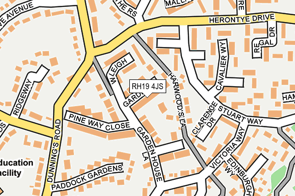 RH19 4JS map - OS OpenMap – Local (Ordnance Survey)
