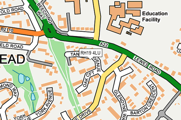 RH19 4LU map - OS OpenMap – Local (Ordnance Survey)