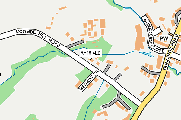 RH19 4LZ map - OS OpenMap – Local (Ordnance Survey)