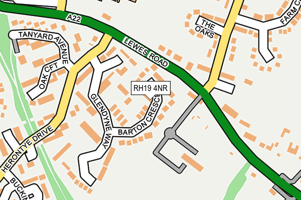 RH19 4NR map - OS OpenMap – Local (Ordnance Survey)