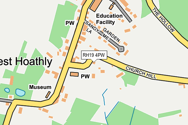 RH19 4PW map - OS OpenMap – Local (Ordnance Survey)